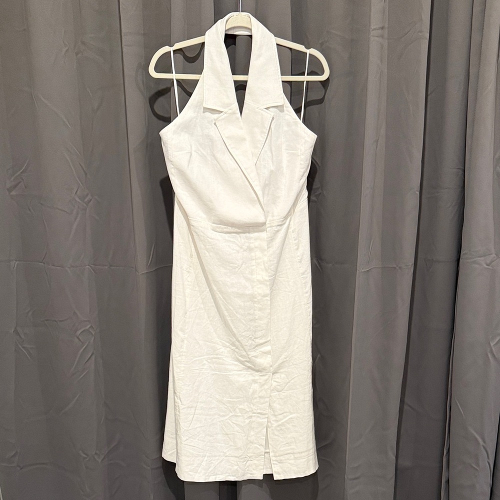 Banana Republic White Linen Backless Dress